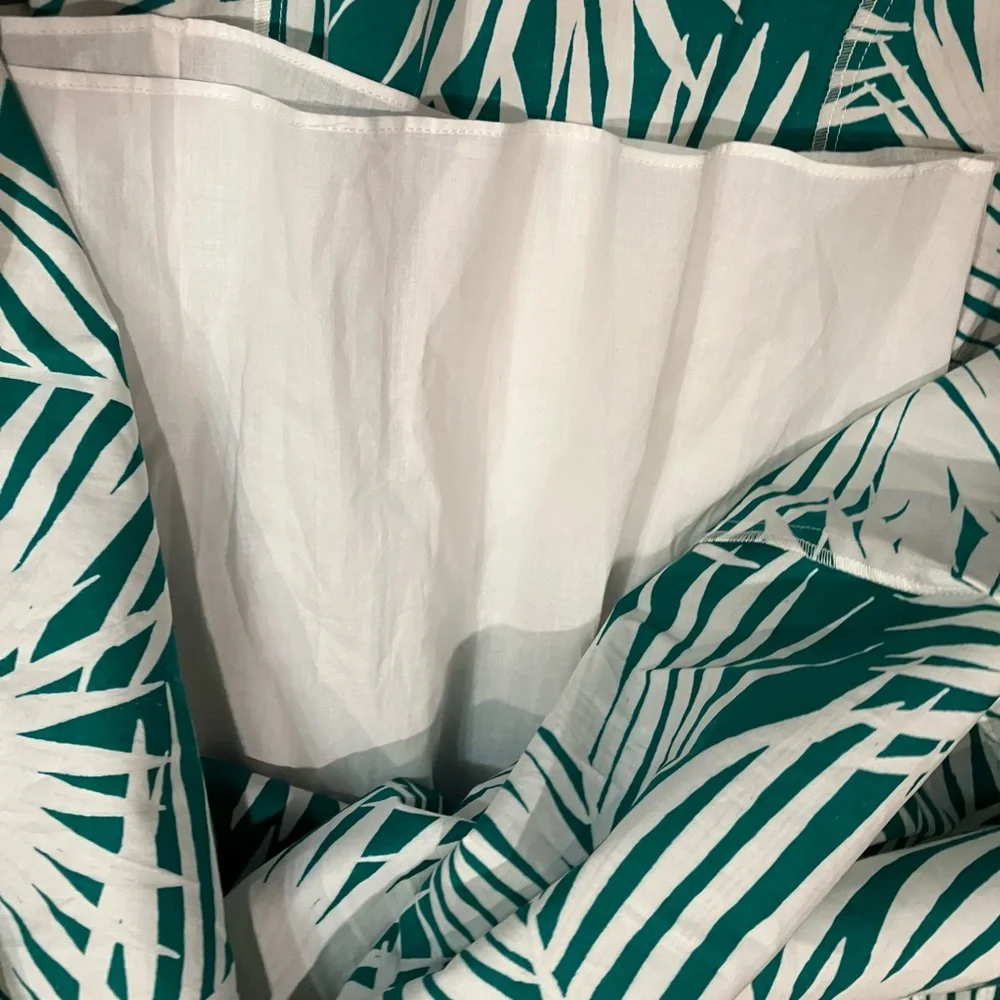 Milly Green and White Leaf Print Dress Size 8 - Picture 7 of 9